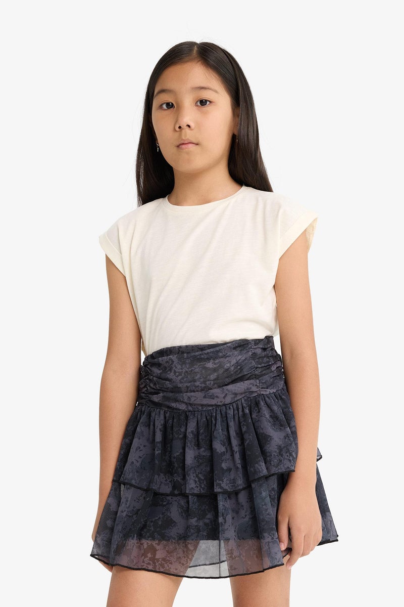 DeFacto Grey Girl Girl Elastic Waist Layered Tulle Skirt Casual - Image 5